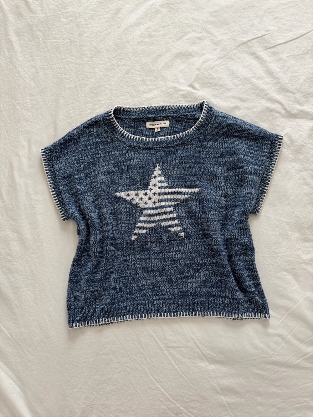 Lucky Brand Star Short Sleeve Knit Top